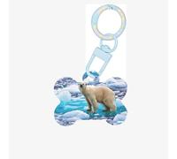 Ornamento acrilico dell'osso del cane della stampa del ghiaccio dell'orso,Medagliette per cani Ornamento dell'animale domestico personalizzato, Tag identificativi a