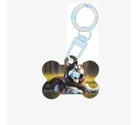 Ornamento acrilico dell'osso del cane di stampa del cane husky, piastrine per cani Ornamento dell'animale domestico personalizzato, tag identificativi a forma di osso della catena