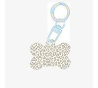 Ornamento acrilico dell'osso del cane di stampa del leopardo del modello marrone, medagliette per cani Ornamento dell'animale domestico personalizzato, tag identificativi a forma di