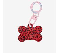 Ornamento acrilico dell'osso del cane di stampa del modello del leopardo rosso, medagliette per cani Ornamento dell'animale domestico personalizzato, Tag identificativi a forma di