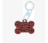 Ornamento acrilico dell'osso del cane di stampa del modello del leopardo rosso, medagliette per cani Ornamento dell'animale domestico personalizzato, Tag identificativi a forma di
