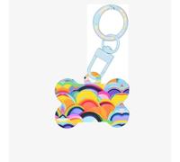 Ornamento acrilico dell'osso del cane di stampa del modello dell'arcobaleno, medagliette per cani Ornamento dell'animale domestico personalizzato, Tag identificativi a forma di