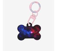 Ornamento acrilico dell'osso del cane di stampa della galassia blu rossa,Medagliette per cani Ornamento dell'animale domestico personalizzato, Tag identificativi a forma
