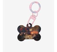 Ornamento acrilico dell'osso del cane di stampa di fuochi d'artificio,Medagliette per cani Ornamento personalizzato dell'animale domestico, Tag identificativi a forma
