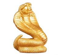 Ornamento artigianale a forma di serpente in resina, celebra i temi della ricchezza e della prosperità (oro)