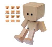 Ornamento 'auto - Figurina Da Uomo In Legno Tremante | Ornamenti Per Auto Per Dashboard | Fillando La Bambola Dei Piedi Con Base Magnetica | 12 Espressione Mutevole Impegnatura Automatica Carina P