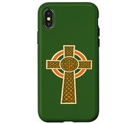 Ornamento celtico alto nodo decorativo arancione Custodia per iPhone X/XS