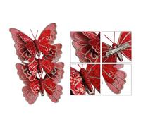 Ornamento Clip Farfalla Doppio Strato con Disegno a Rete per Decorazione Albero