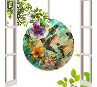 Ornamento Colibrì 2D Ciondolo per finestra in acrilico 2D Colibrì per la festa della mamma, decorazione rustica di fattoria che esprime gratitudine arte piatta per gli amanti degli uccelli per cucina