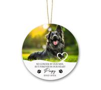 Ornamento commemorativo per foto di Natale personalizzato per cani e gatti, non più al nostro fianco per sempre nel nostro cuore, ornamento natalizio per foto con nome personalizzato per lutto del