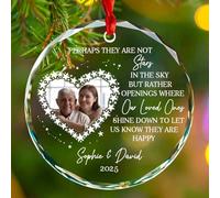 Ornamento commemorativo personalizzato in vetro di Natale, forse non sono stelle nel cielo, ornamento regalo per la perdita della persona cara, personalizzato anni/nome e foto ricordo ornamenti