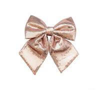 Ornamento con fiocco con paillettes per le festività con scintille scintillanti e base in cotone espanso per una facile decorazione dell'albero di Natale (rosa 25 x 20)