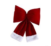 Ornamento con fiocco in velluto con design stereoscopico da utilizzare su alberi di Natale, ghirlande e decorazioni per feste per elevare l'atmosfera delle vacanze (centro fiocco rosso verso il basso