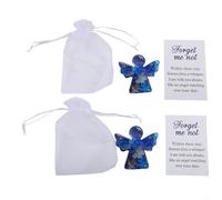 Ornamento con scritta "Forget Me Not Angel": elegante simpatia per la perdita, ricordo commemorativo confortante con design floreale per la decorazione della casa, figura di carta bianca 15 cm (2)