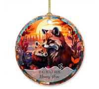 Ornamento con scritta "I Love You to The Moon and Back", regalo per lui e il suo amante del panda rosso, personalizzabile Mr & Mrs Red Panda Ornamento Natale 2025, testo personalizzato e nome coppia