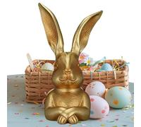 Ornamento Coniglio Di Pasqua Dorato - Statua Di Coniglio Di Da 24 Cm, Carina Figura Da Scrivania A Forma Di Oro | Decorazione Da Tavolo Di Pasqua Per La Sala Da Pranzo A Casa Decor C