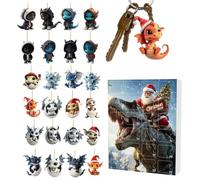 Ornamento Countdown Per Natale Decorazioni 2D In Acrilico Con Animali Da | Conto alla Rovescia 24 Giorni di Ornamenti Animali per Albero Per Portachiavi, Maniglia Porta, Rami, Specchietto R