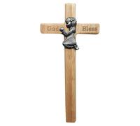 Ornamento croce bambino in legno personalizzato pregando ragazzo pregando ragazza bambino parete croce regali battesimo benedizione per la prima comunione compleanno battesimo doccia