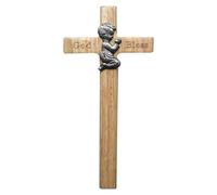 Ornamento croce bambino in legno personalizzato pregando ragazzo pregando ragazza bambino parete croce regali battesimo benedizione per la prima comunione compleanno battesimo doccia