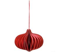 Ornamento da appendere a forma di campanella per origami | Intricata piegatura 3D, colore rosso vivace, stile tradizionale CNY, diametro 8 cm, artigianato in carta
