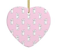 Ornamento da appendere all'albero di Natale a forma di orso polare, per amici, decorazioni in ceramica a forma