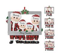 Ornamento da appendere all'albero di Natale personalizzato per famiglia di 2/3/4/5/6 persone, Ornamento da ciondolo da appendere all'albero di Natale personalizzato con nome Regalo ornamento natalizio