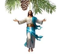 Ornamento da appendere all'auto, ciondolo in acrilico a forma di Gesù, per guidatori fedeli, promemoria spirituale con design 2D, decorazione religiosa per specchietto retrovisore per veicoli