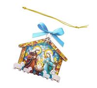 Ornamento da appendere in acrilico a lunga durata con design della natività dei signori per la decorazione d'interni resistente allo sbiadimento, facile da installare, sicuro per la famiglia del