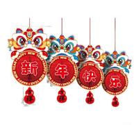 Ornamento da appendere in carta leggera con cavallo cinese del capodanno 2026 con design a nido d'ape per la decorazione del negozio e l'esposizione tradizionale delle festività (A)