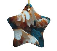 Ornamento da appendere in ceramica a forma di stella, motivo con petali di crepuscolo, adatto per decorazioni versatili per la casa e il negozio