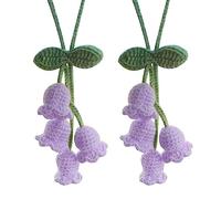 Ornamento da Appendere per Auto, 2 Pezzi Pendente Fiore Fatto a Mano, Ciondolo Auto Fiore per Vista Specchietto Decorazione Appeso