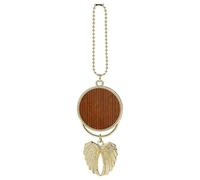 Ornamento da appendere per auto con motivo in legno marrone, ciondolo per specchietto retrovisore, regalo fortunato, ornamento da appendere, divertente ciondolo per auto per ufficio, decorazione