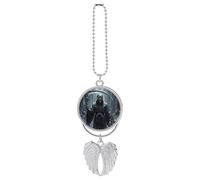 Ornamento da appendere per auto, in lega di zinco argentato, accessori da appendere allo specchio dell'auto, ciondolo decorativo per interni dell'auto, ciondoli divertenti per auto, accessori per