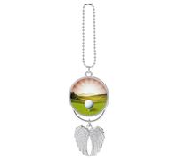 Ornamento da appendere per auto sportivo Golf, ciondoli per auto per specchietto retrovisore per donne uomini, pendenti con ali d'angelo fatti a mano in stile Boho Ornamento per auto, accessori da