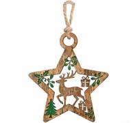 Ornamento da appendere per interni in legno con corda, decorazione stagionale classica a tema europeo in legno naturale (1)