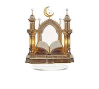 Ornamento da tavolo in acrilico 2D per le lune Eid | lune in acrilico 2D e ornamento da tavolo del Corano per decorazioni regalo per i musulmani del