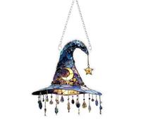 Ornamento de sombrero de bruja mivceklw, acento de árbol de decoración de Halloween, pieza de colgación de vacaciones 2d acrílico, liviano para el patio de jardín de patio de dormitorio interior, 7.87