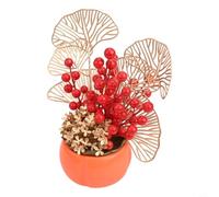 Ornamento Decorativo a Bacche Rosse 30x38cm Terracotta Per Matrimonio | Materiali plastica terracotta Design culturale per festiva Dimensione per esposizione