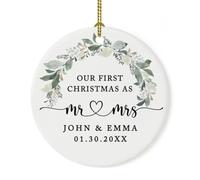 Ornamento Decorativo God Bless You Olivia Roses Baptized Today Greenery
