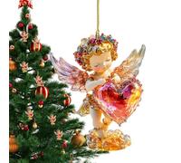 Ornamento del bambino Angelo, Ornamenti 'albero di angelo, Ornamenti 'angelo 2D per Natale - Decorazioni per l'albero di Natale, ciondolo per zaino di San per la decorazione della