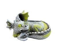 Ornamento del giardino del drago addormentato, ornamento del vaso di fiori del giardino del drago | Scultura animale,Statuetta del drago addormentato all'aperto, Scultura del giardino in resina, Vaso