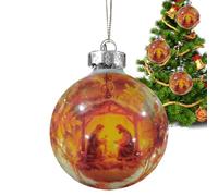 Ornamento Del Globo Di Natale 3D - Decorazione Da Appendere All'albero Con Religiosa In ABS | Ciondolo Festivo Con Fede Cristiana Per Decorazioni Per La Casa, Auto, Riunioni Di Famiglia, Regali