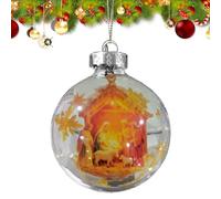 Ornamento Del Globo Di Natale 3D - Decorazione Da Appendere All'albero Con Religiosa In ABS | Ciondolo Festivo Con Fede Cristiana Per Decorazioni Per La Casa, Auto, Riunioni Di Famiglia, Regali