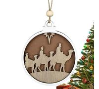 Ornamento del presepe di Natale, Natività di Natale, commemora la nascita di Gesù Decorazioni natalizie vintage per, maniglia della porta o regalo