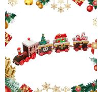 Ornamento del treno in legno per Natale, decorazioni natalizie in legno per treni - Treno di Natale in legno carino pupazzo di neve statuette natalizie, decorazione da tavolo piccola decorazione