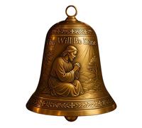 Ornamento della campana sacra - albero di Natale cattolico Gesù Bell | Decorazione religiosa benedetta, natività sacra sospesa, decorazione cristiana spirituale, regalo simbolo di fede, ricordo di va