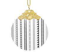 Ornamento della palla di Natale del modello della Boemia delle strisce del triangolo con il gancio, decorazione di vetro a 3,3 pollici con stampa completa