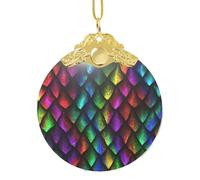 Ornamento della palla di Natale della scala del drago con il gancio, decorazione di vetro a 3,3 pollici con stampa completa dell'involucro