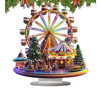 Ornamento della ruota panoramica di Natale - Sign di ornamenti del parco giochi acrilico | Robusta durata pherell -shelf ornaments | Arredamento delle ruote Ferrisse per il Natale delle vacanze