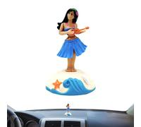 Ornamento della testa tremante | Auto Dashboard Dancing Hawaiian Girl Figurine cartone animato per la guida in sicurezza, ragazza da bar sulla spiaggia, ragazza, cartone animato mini